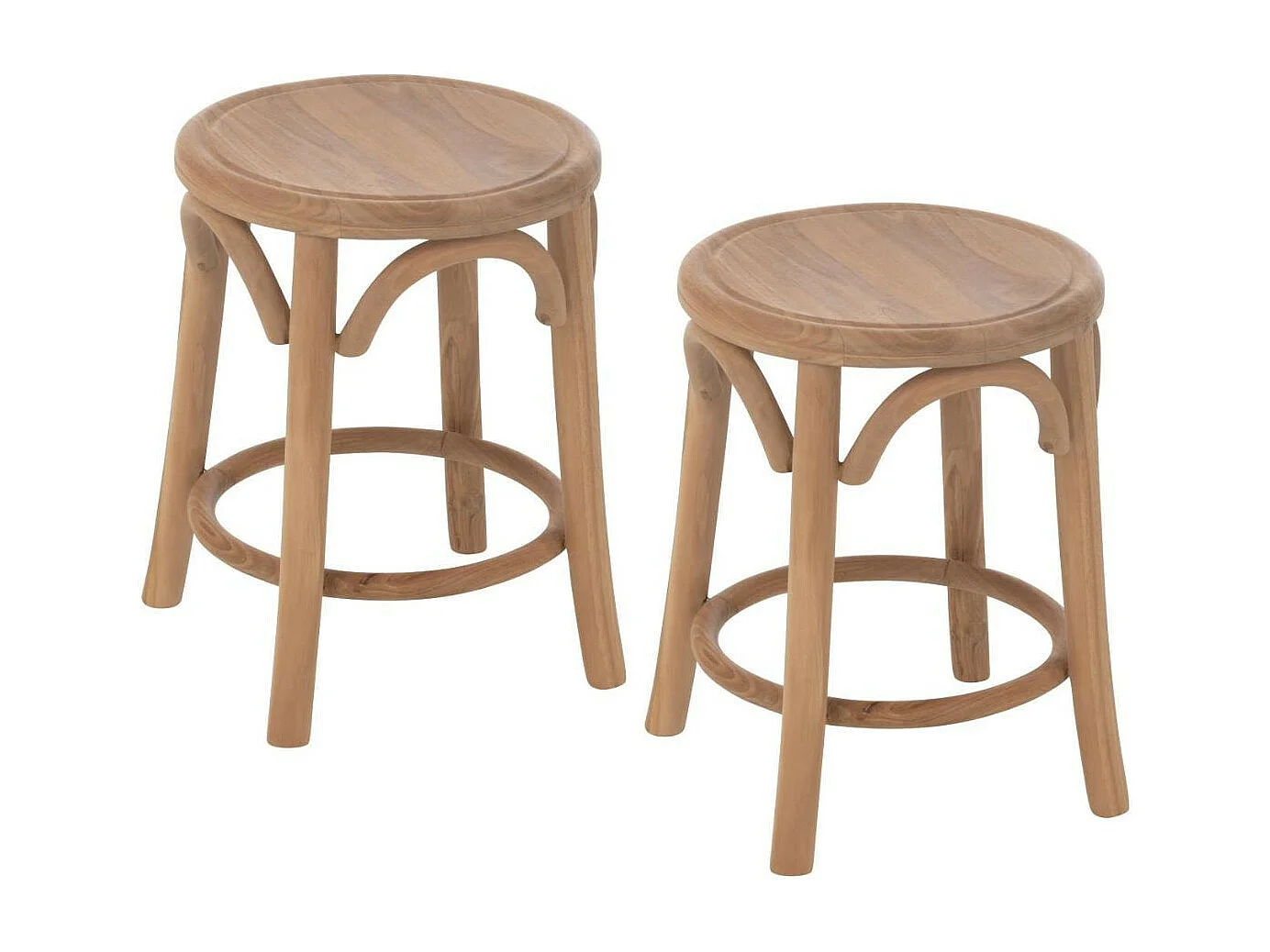 Tabourets rétro en teck naturel (lot de 2) - FRASI