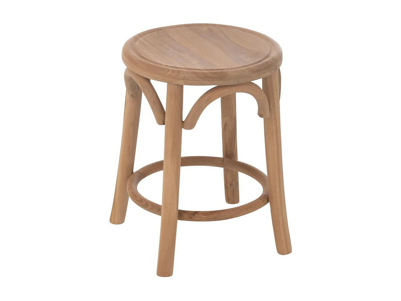 Tabourets rétro en teck naturel (lot de 2) - FRASI