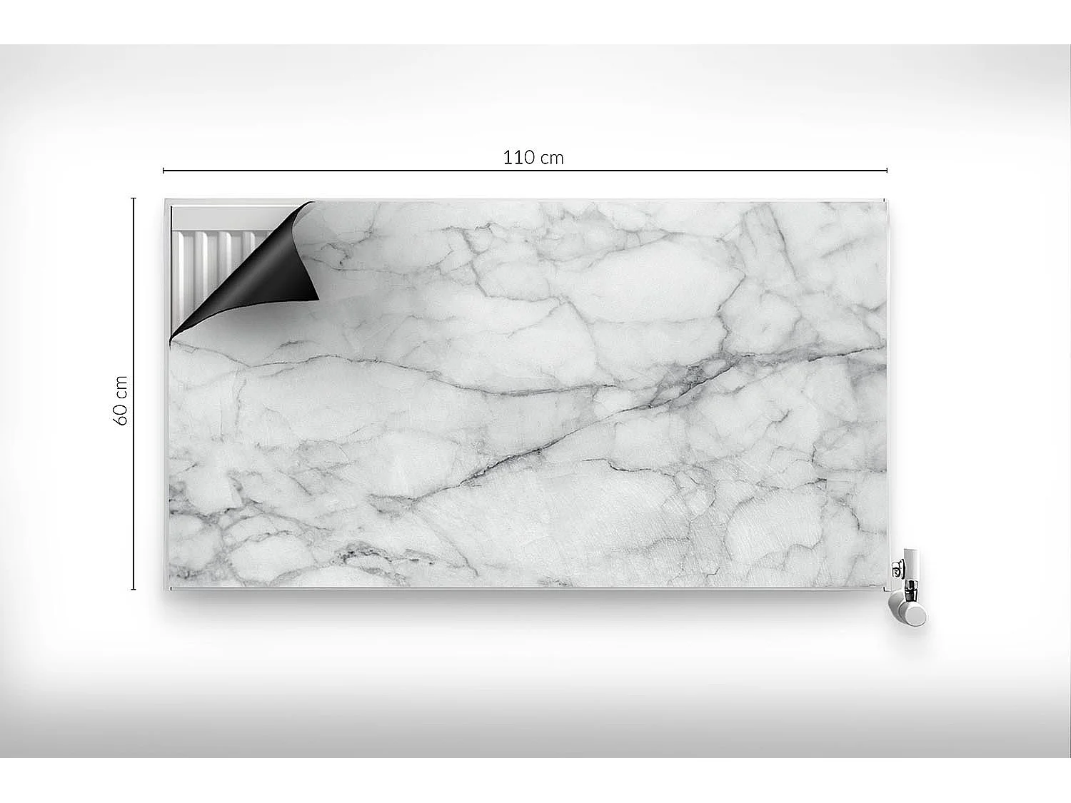 Magnetische Matte für Heizkörper - Gebrochener Marmor - 110x60 cm