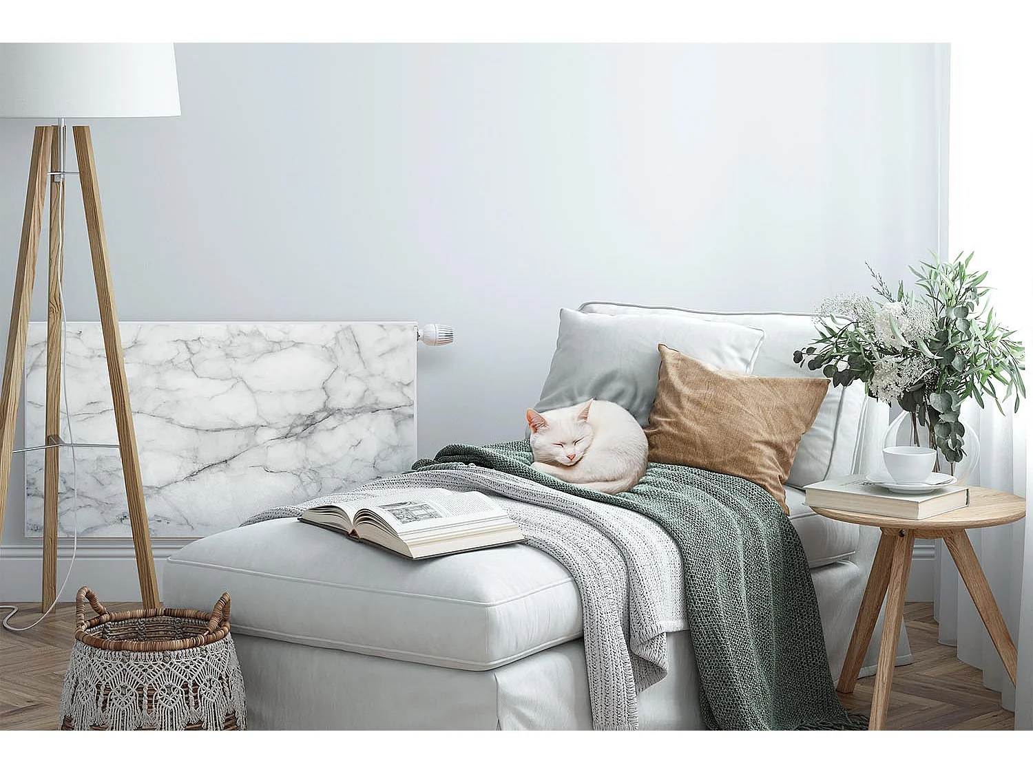 Tapis magnétique pour radiateur - Marbre fissuré - 110x60 cm