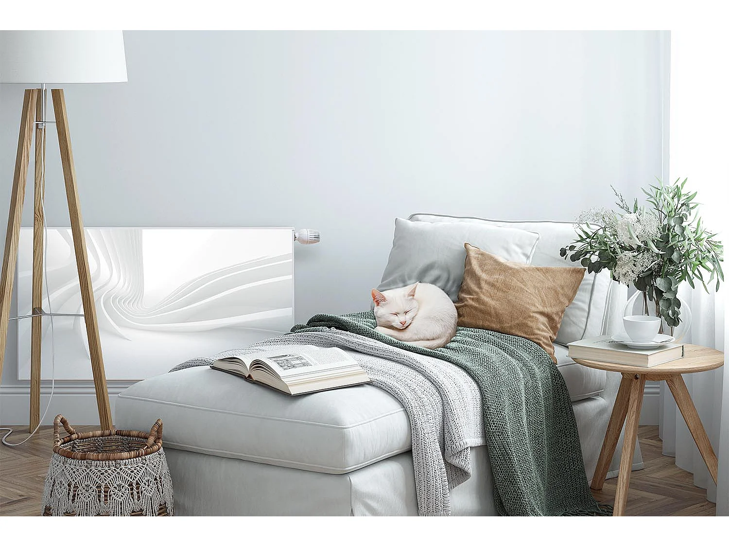 Magnetische mat voor radiator - Geometrische golven - 100x60 cm