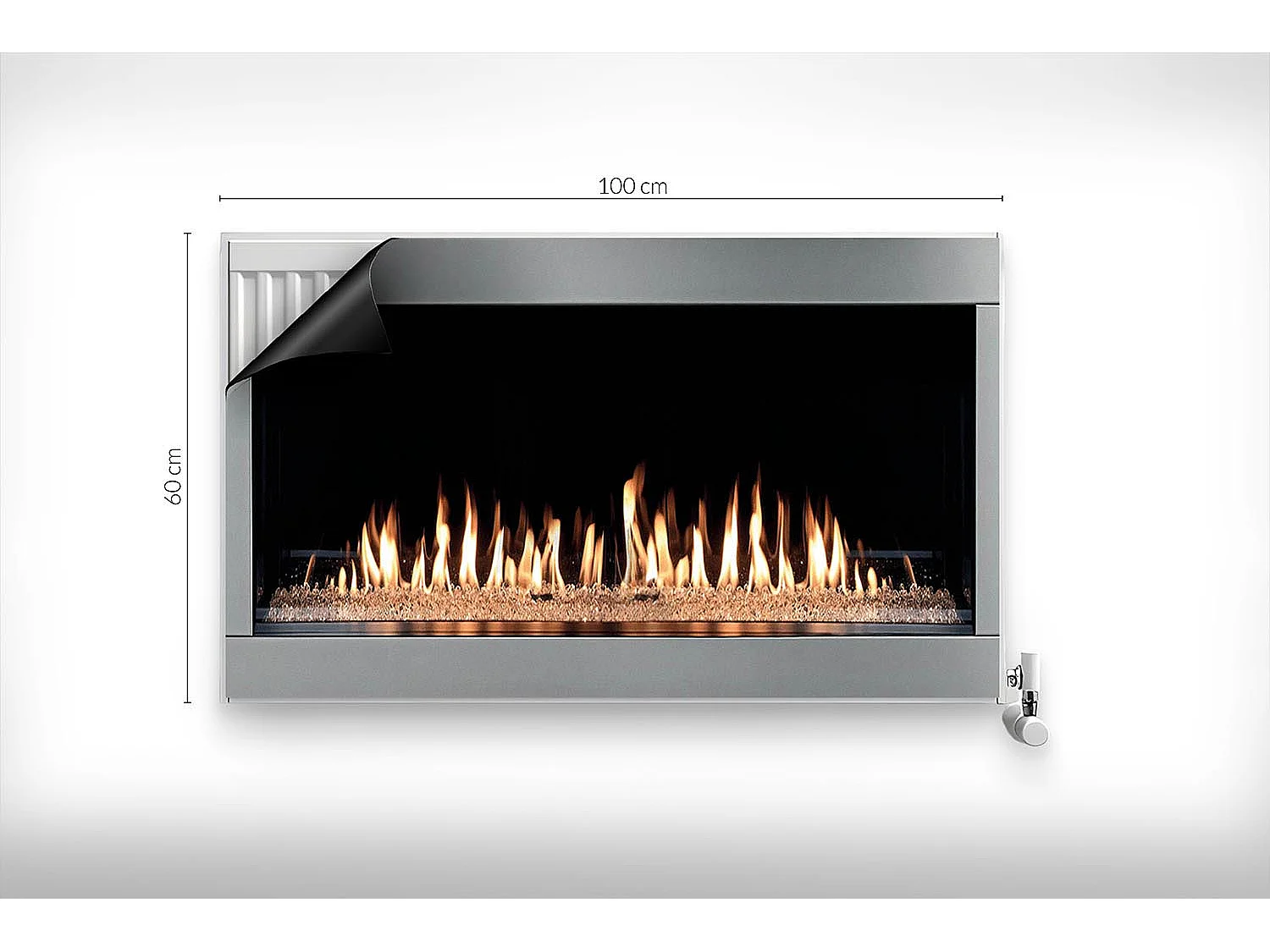 Magnetische mat voor radiator - Open haard - 100x60 cm