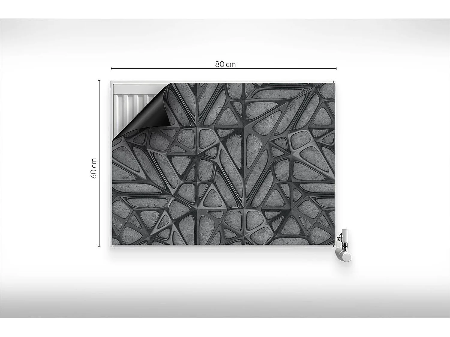 Magnetische Matte für Heizkörper - Metallische Abstraktion - 80x60 cm