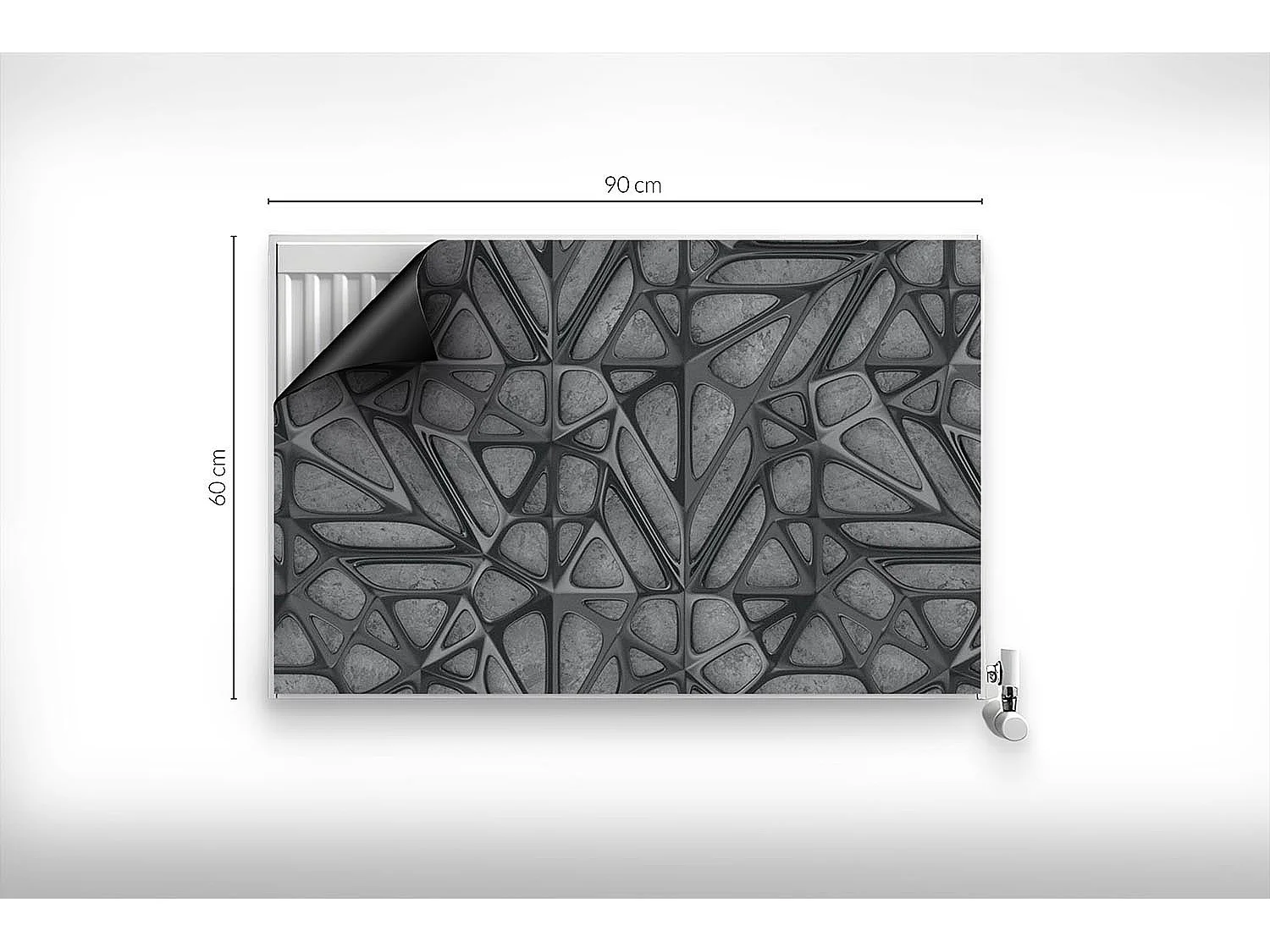 Tapis magnétique pour radiateur - Abstraction métallique - 90x60 cm