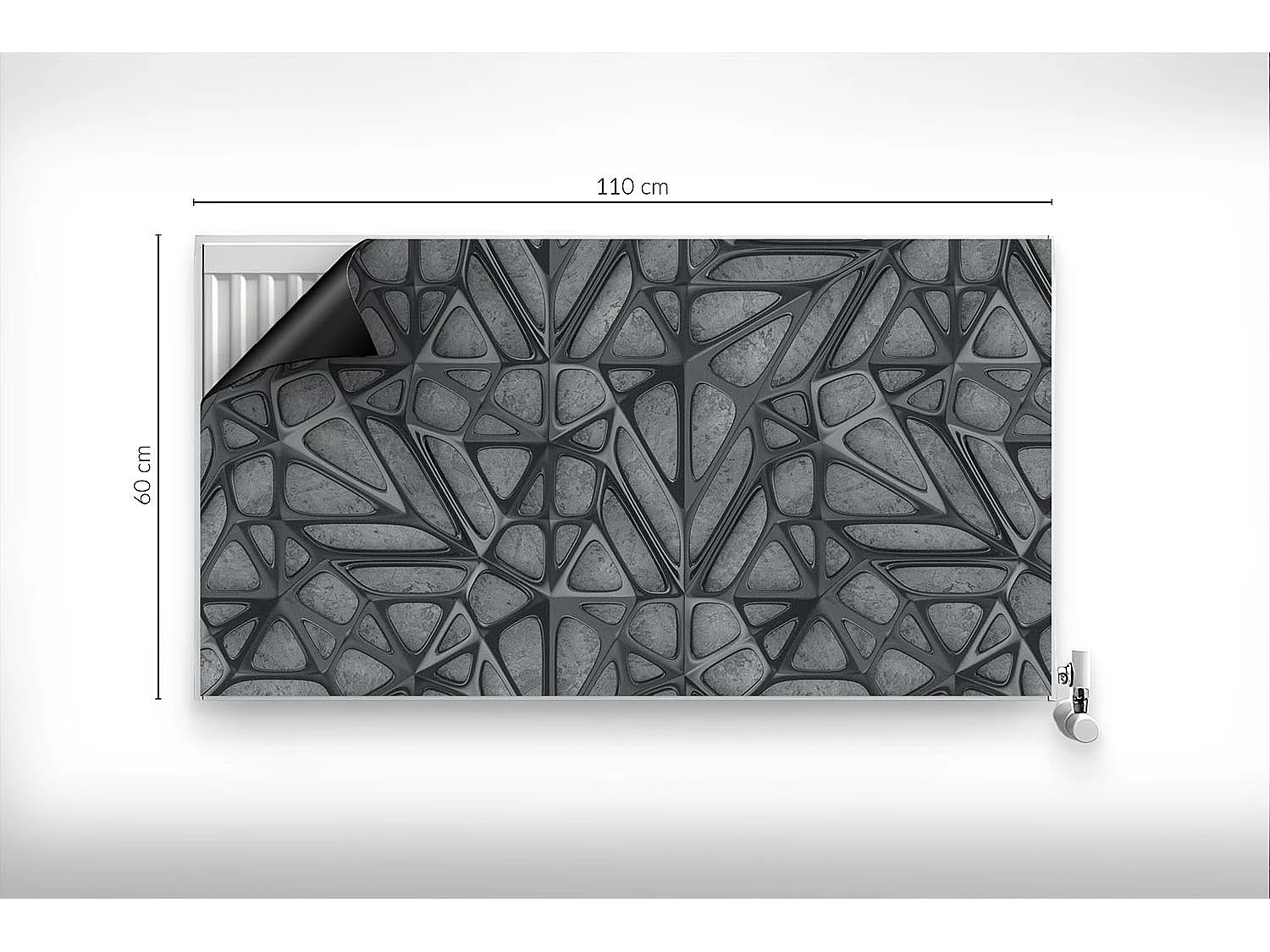 Tapis magnétique pour radiateur - Abstraction métallique - 110x60 cm