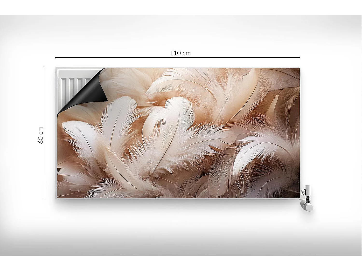 Tapis magnétique pour radiateur - Plumes brillantes - 110x60 cm