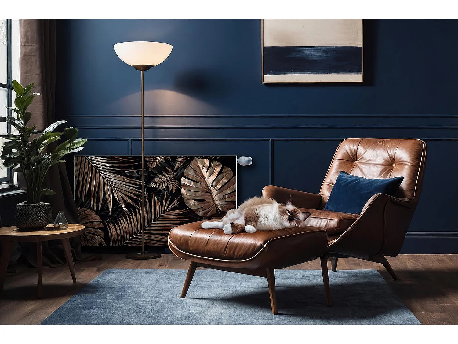 Tapis magnétique pour radiateur - Feuilles dorées - 80x60 cm