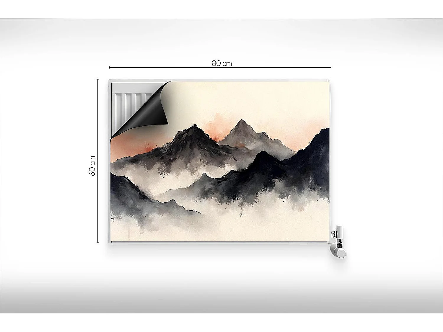 Tapis magnétique pour radiateur - Roches japonaises - 80x60 cm