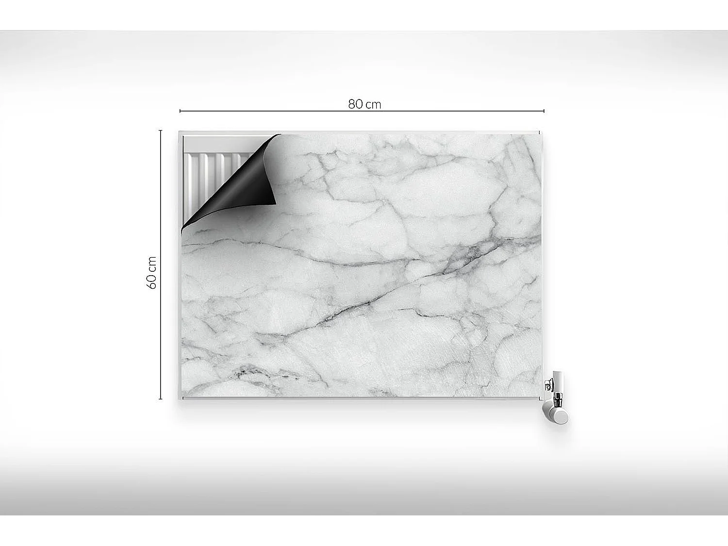 Tapis magnétique pour radiateur - Marbre fissuré - 80x60 cm