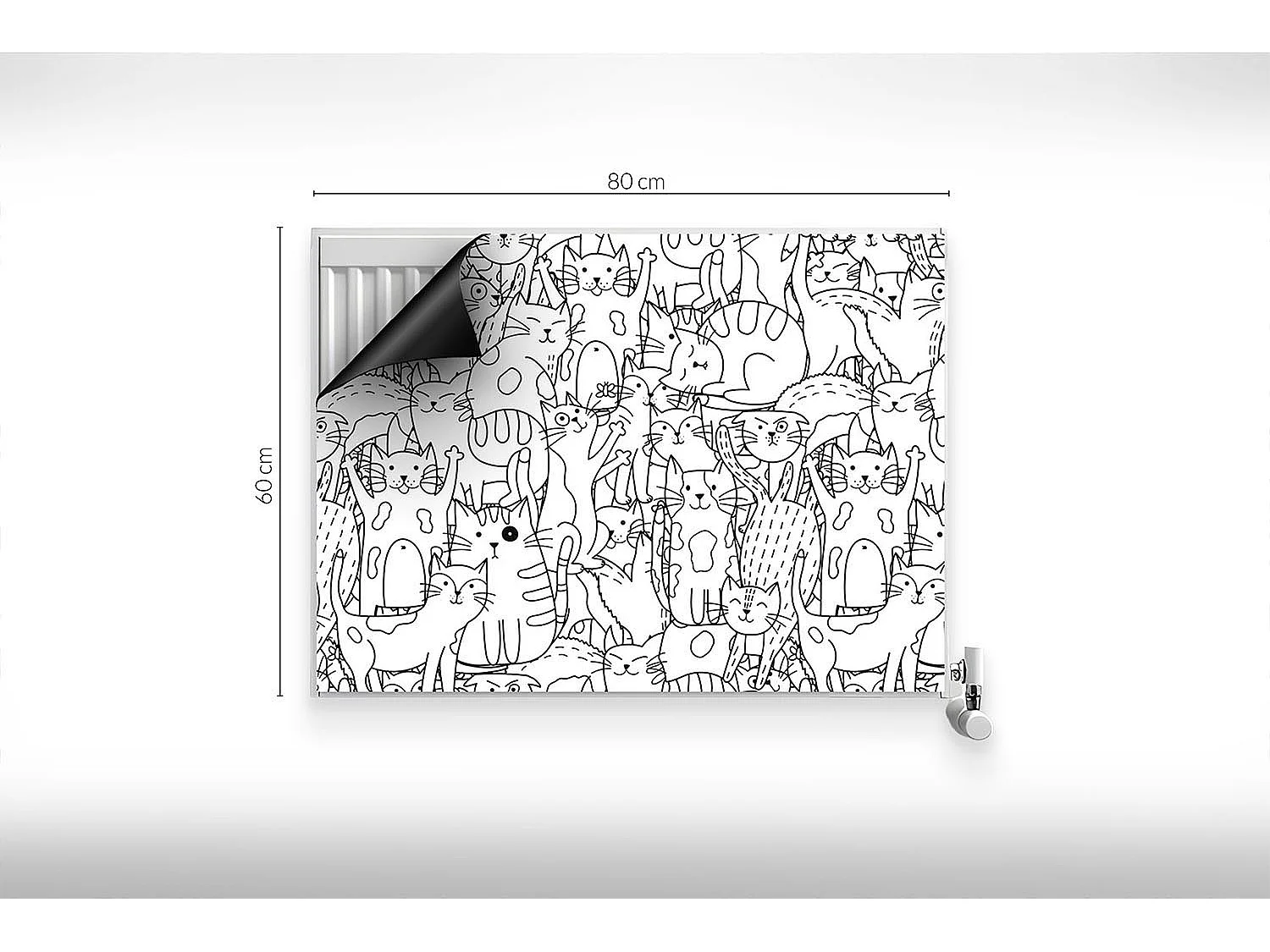 Tapis magnétique pour radiateur - Chats comiques - 80x60 cm
