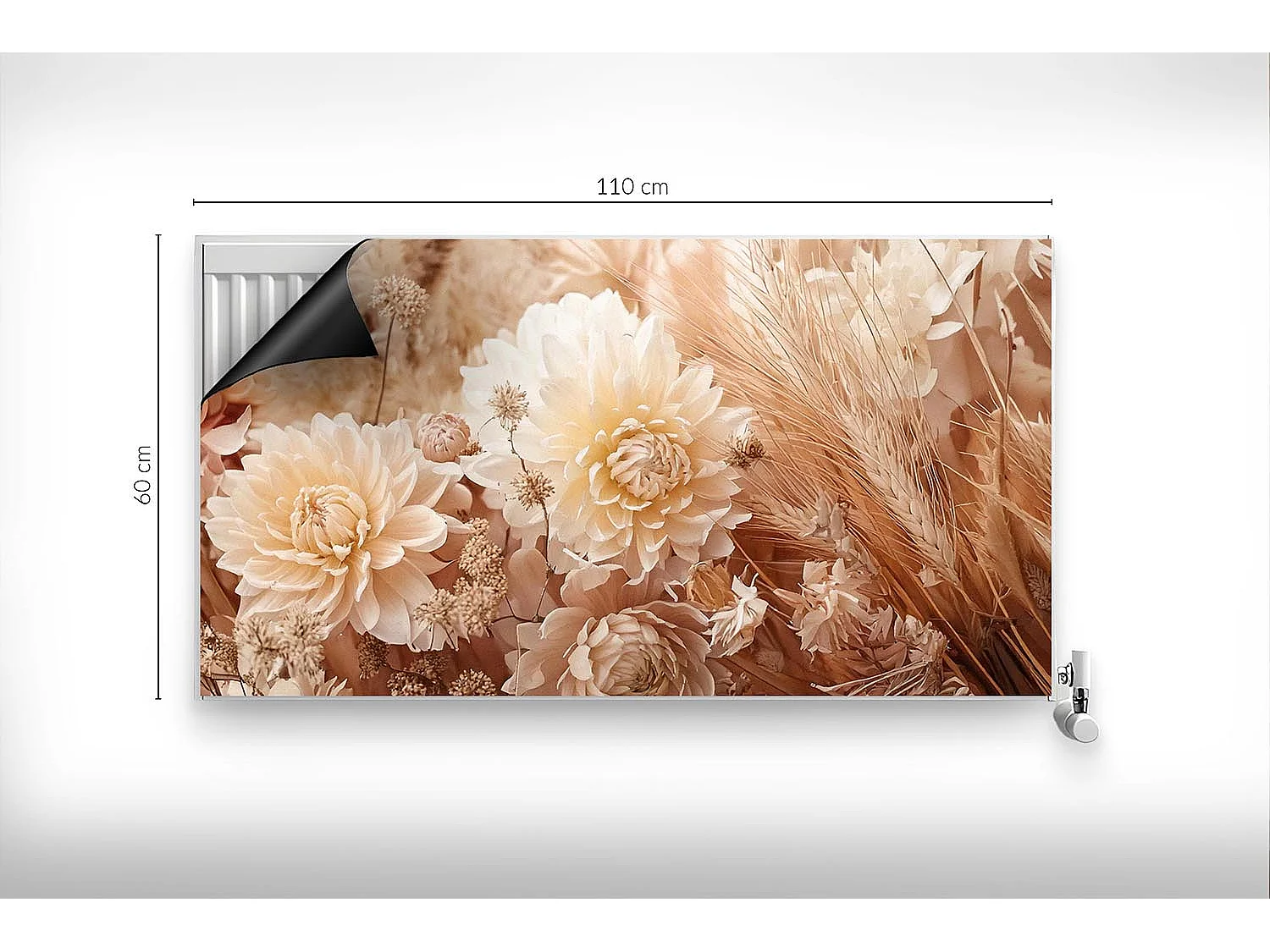 Magnetische Matte für Heizkörper - Böhmische Blumen - 110x60 cm