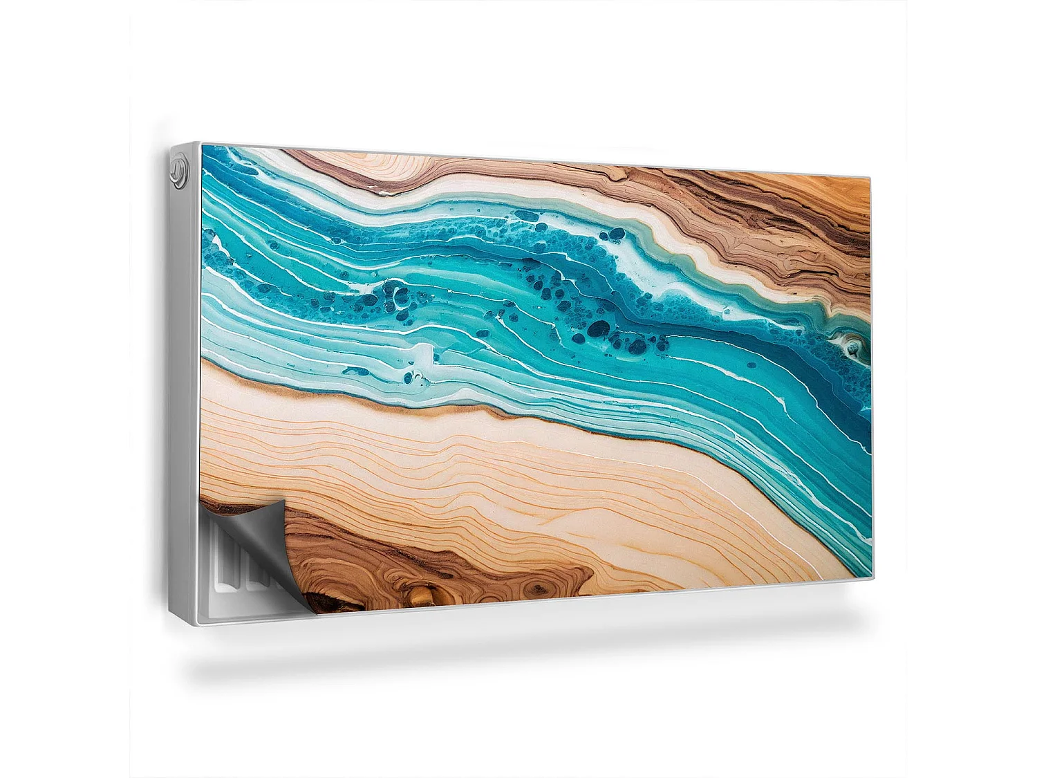 Magnetische Matte für Heizkörper - Blaue Harzoptik - 110x60 cm