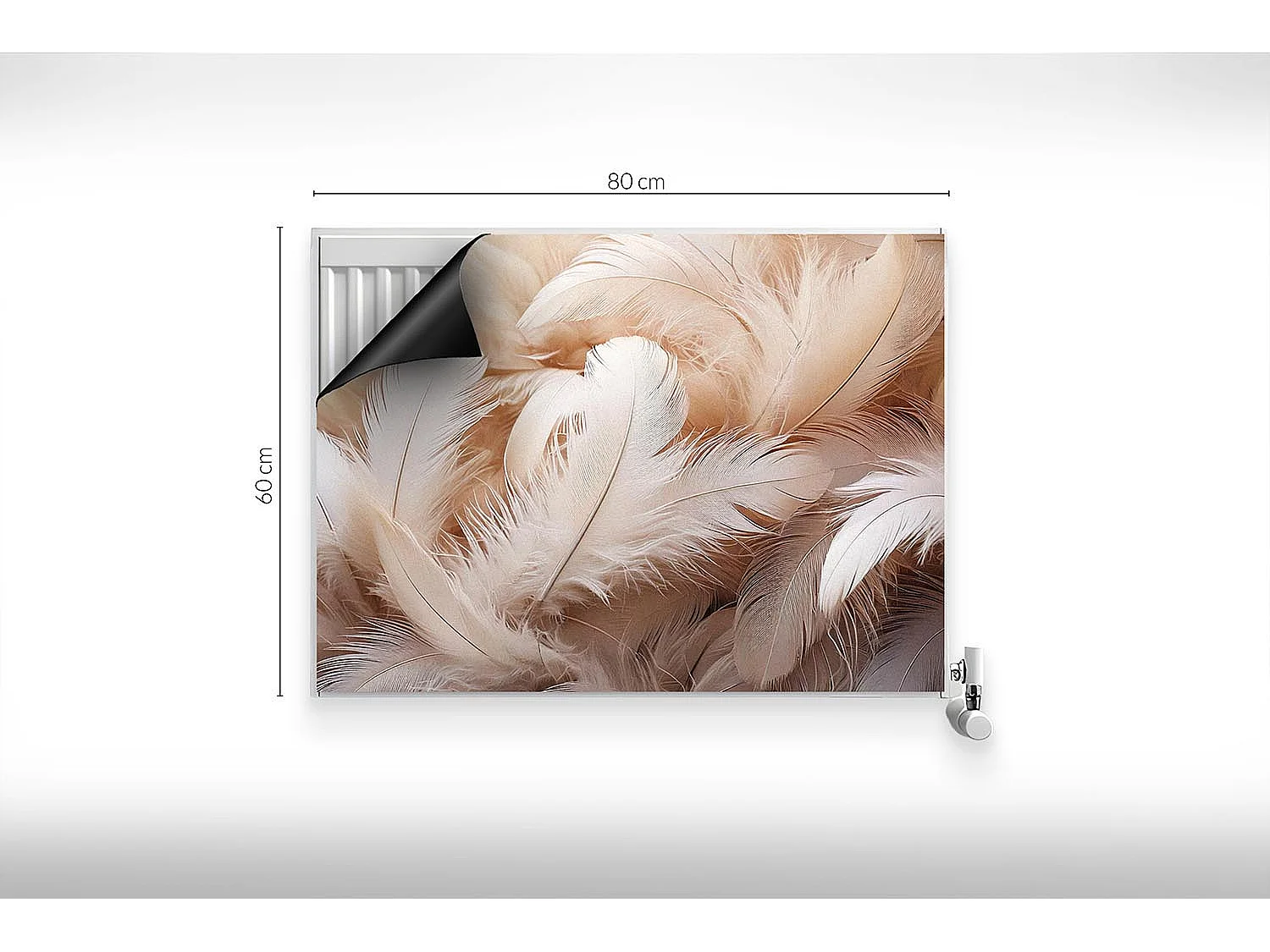 Tapis magnétique pour radiateur - Plumes brillantes - 80x60 cm