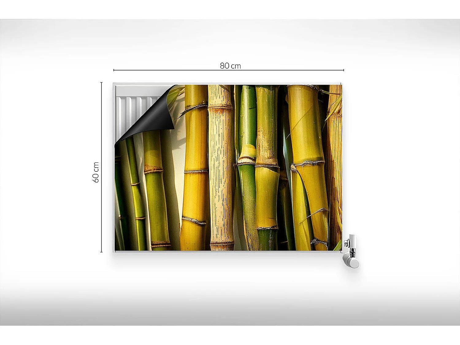 Magnetische Matte für Heizkörper - Bambusstängel - 80x60 cm