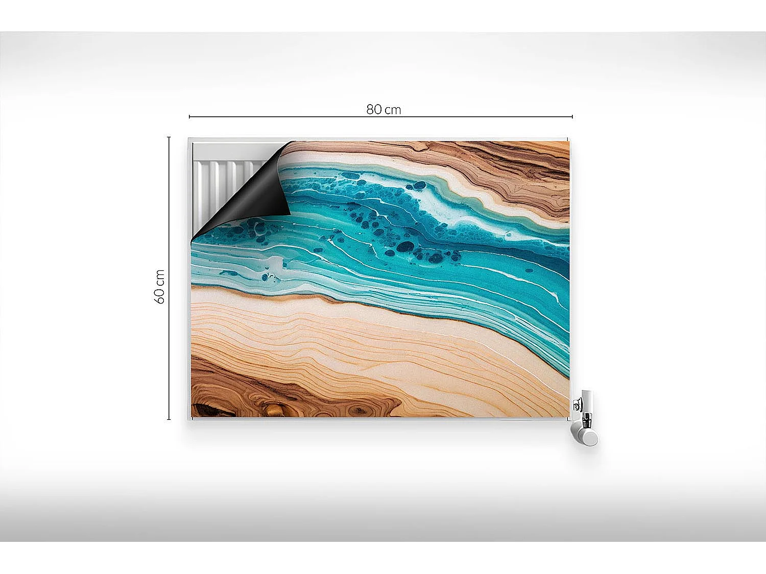 Tapis magnétique pour radiateur - Résine bleue - 80x60 cm