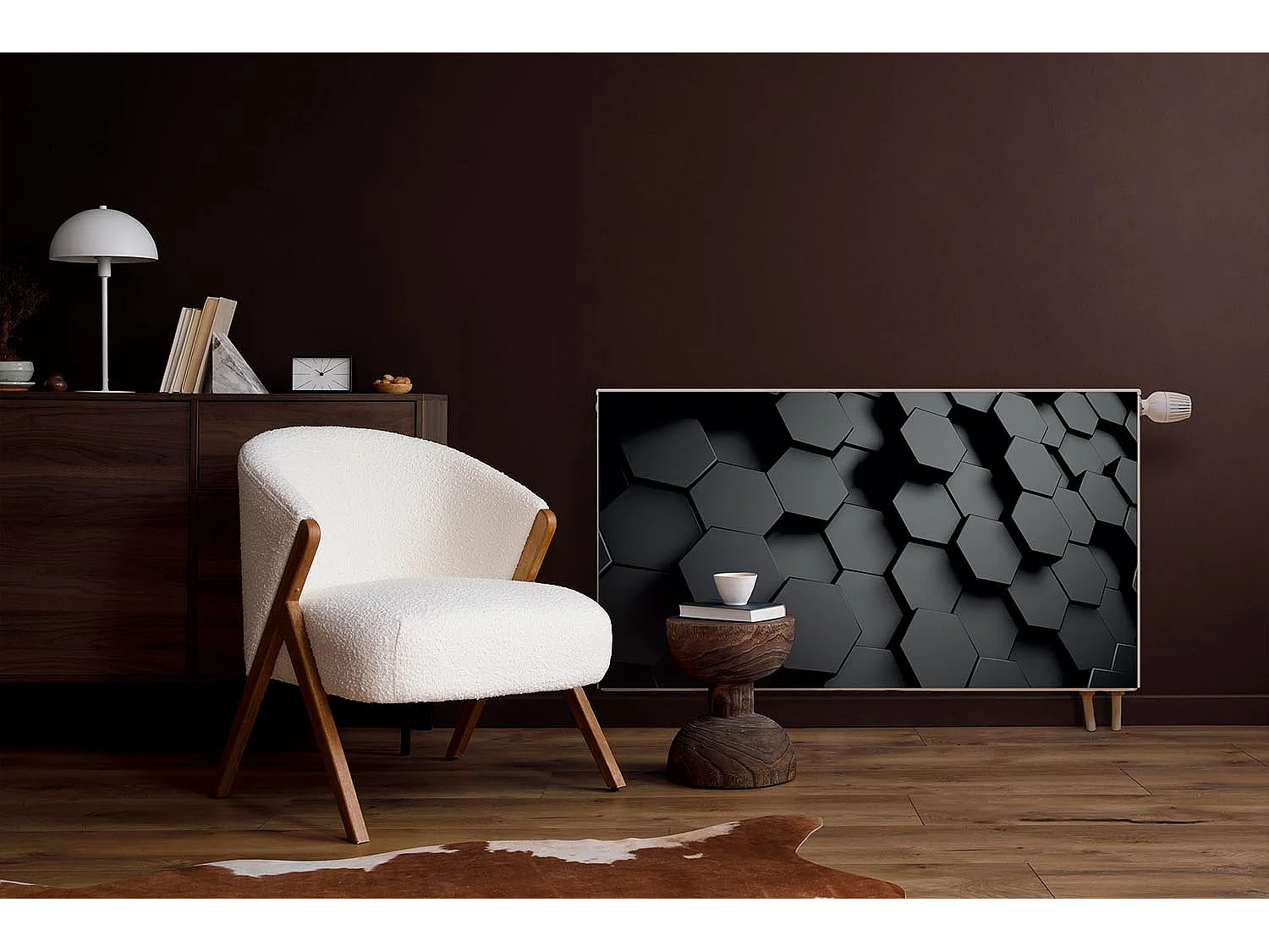 Tapis magnétique pour radiateur - Motifs géométriques - 100x60 cm