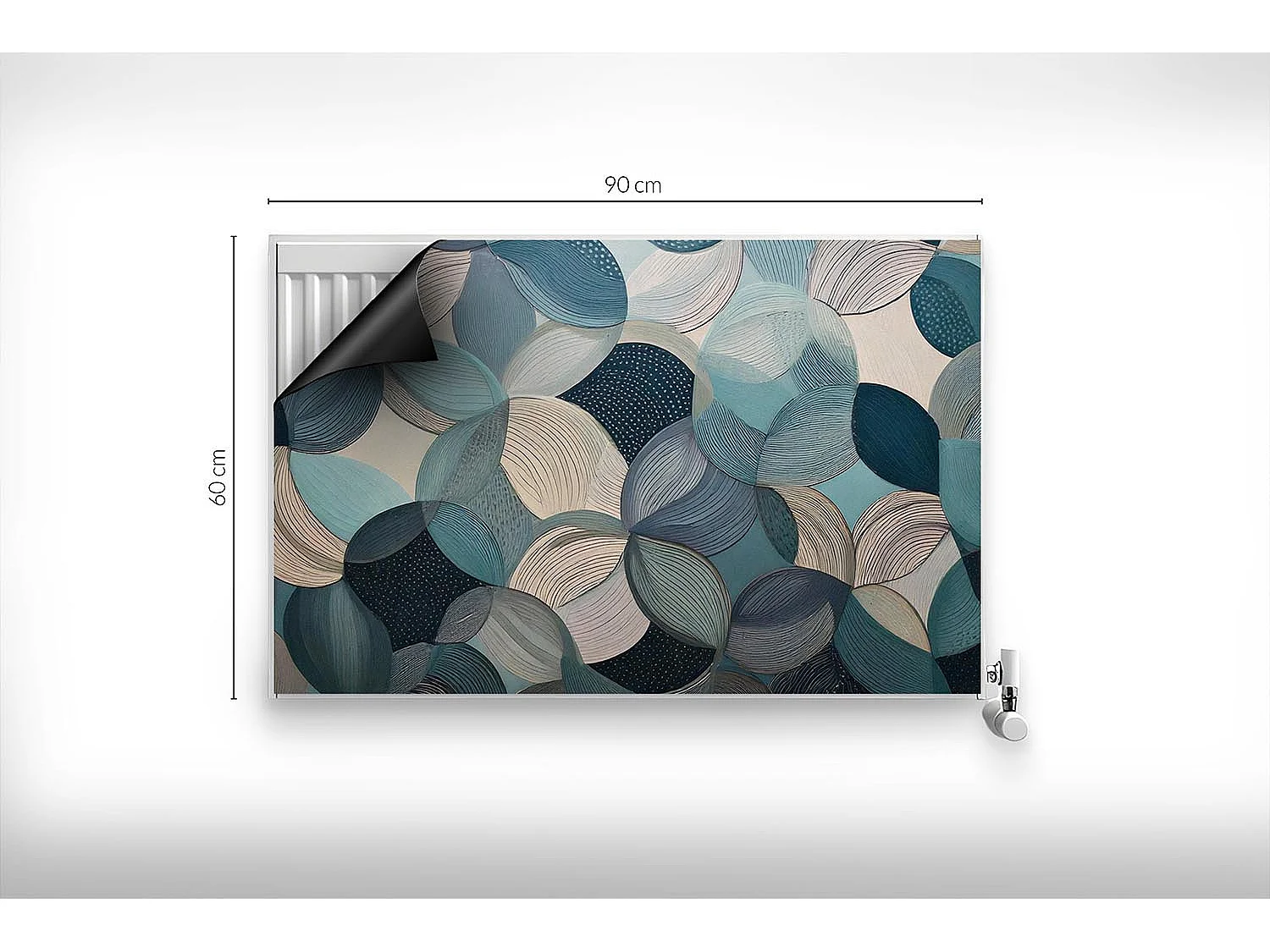 Magnetische Matte für Heizkörper - Blaue Kreise - 90x60 cm