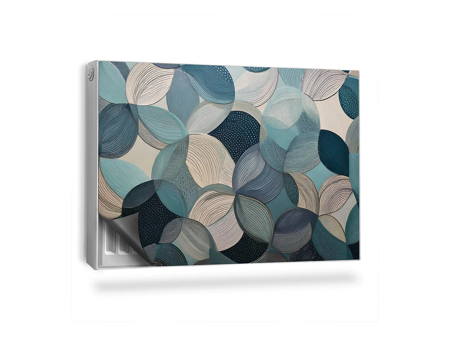 Tapis magnétique pour radiateur - Cercles bleus - 90x60 cm