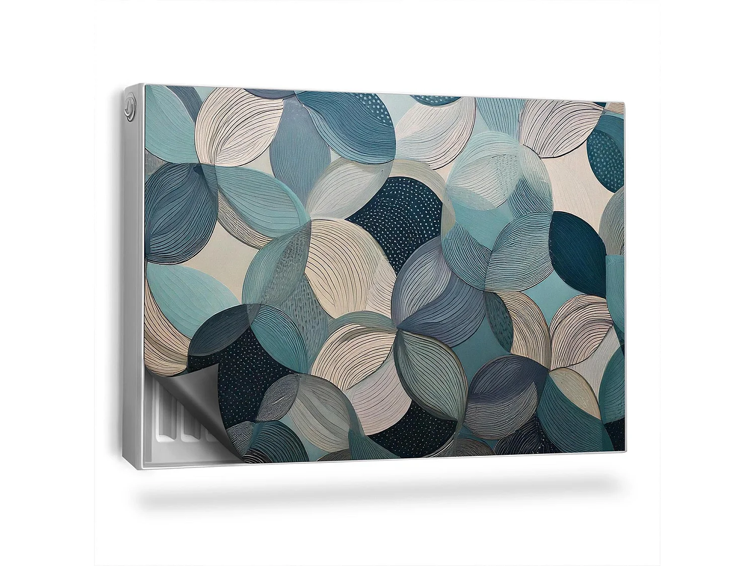 Tapis magnétique pour radiateur - Cercles bleus - 90x60 cm