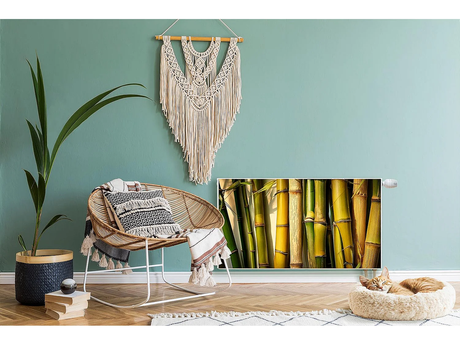 Magnetische Matte für Heizkörper - Bambusstängel - 110x60 cm