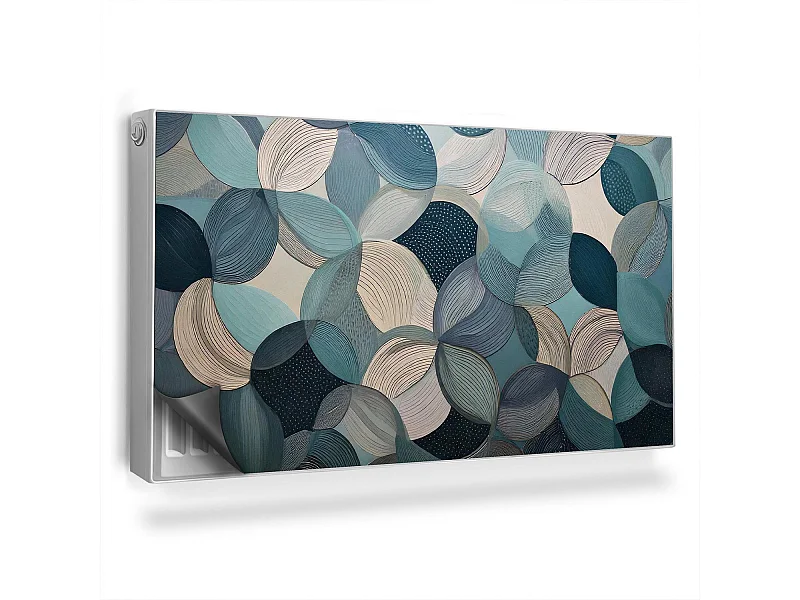 Magnetische Matte für Heizkörper - Blaue Kreise - 110x60 cm