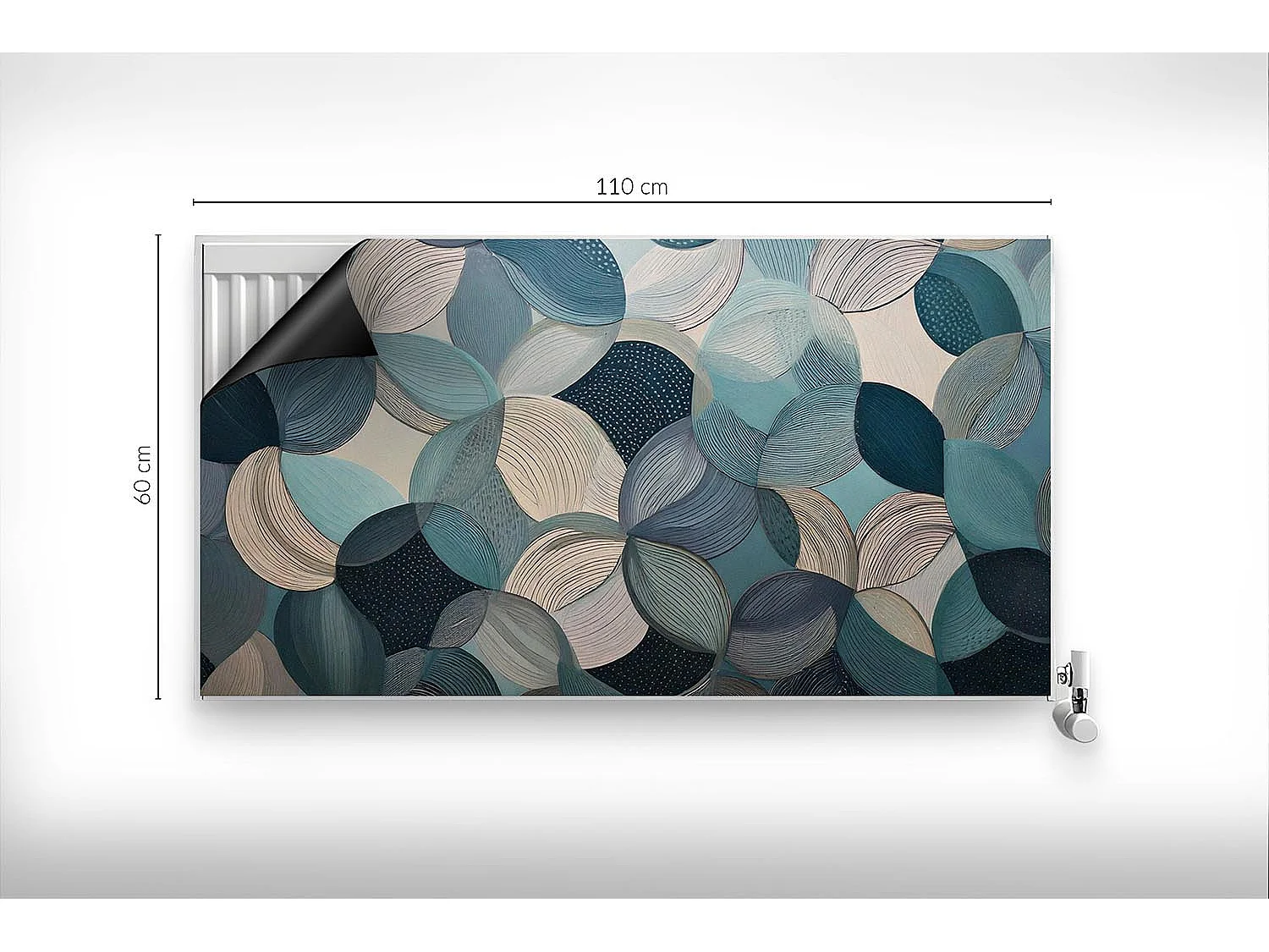 Magnetische Matte für Heizkörper - Blaue Kreise - 110x60 cm