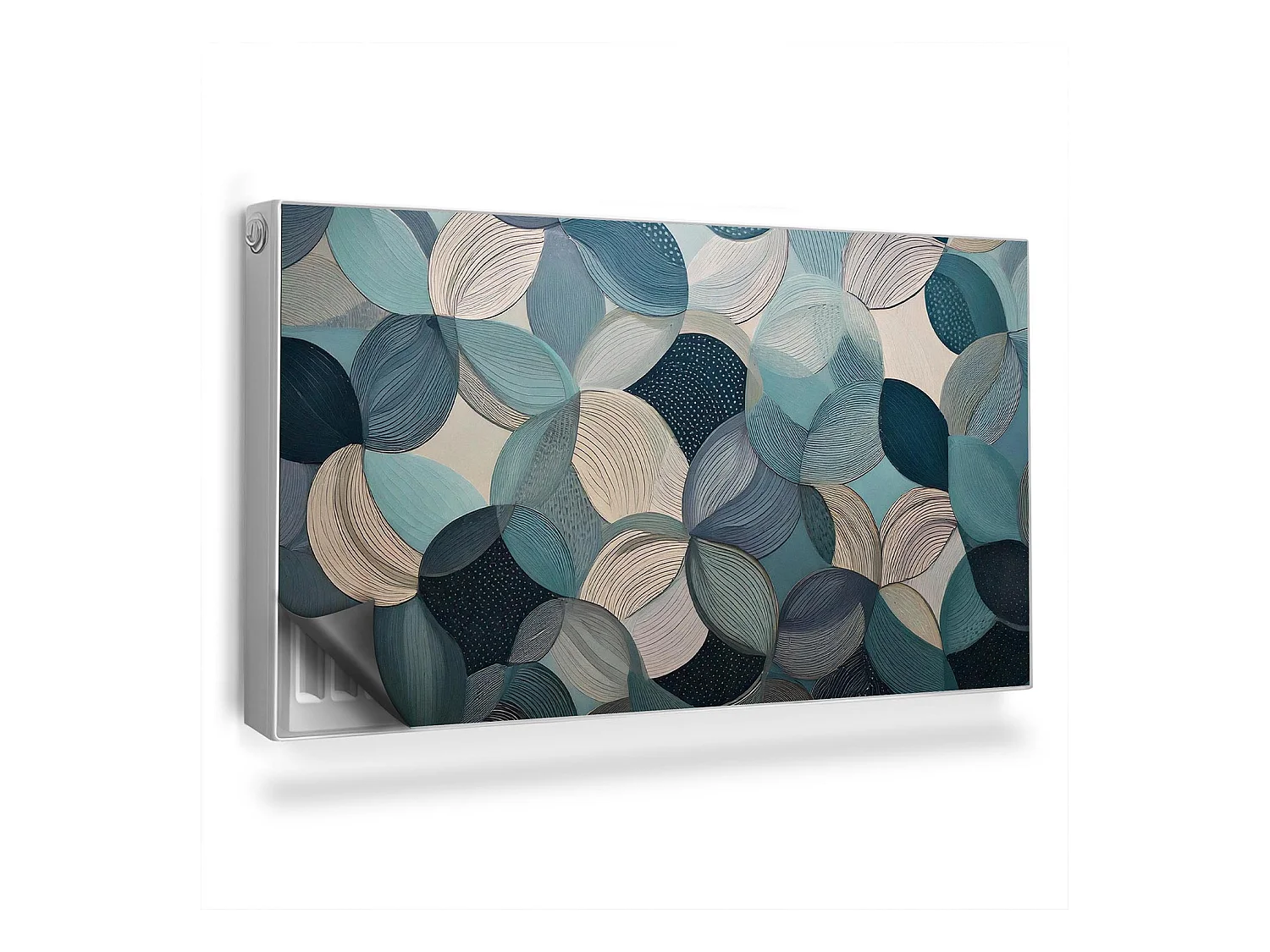 Tapis magnétique pour radiateur - Cercles bleus - 110x60 cm