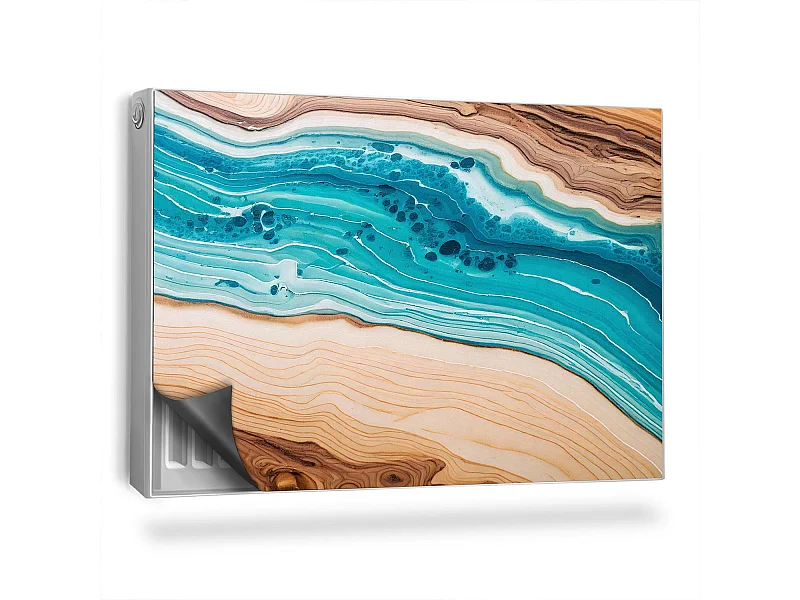 Magnetische mat voor radiator - Blauw hars - 90x60 cm