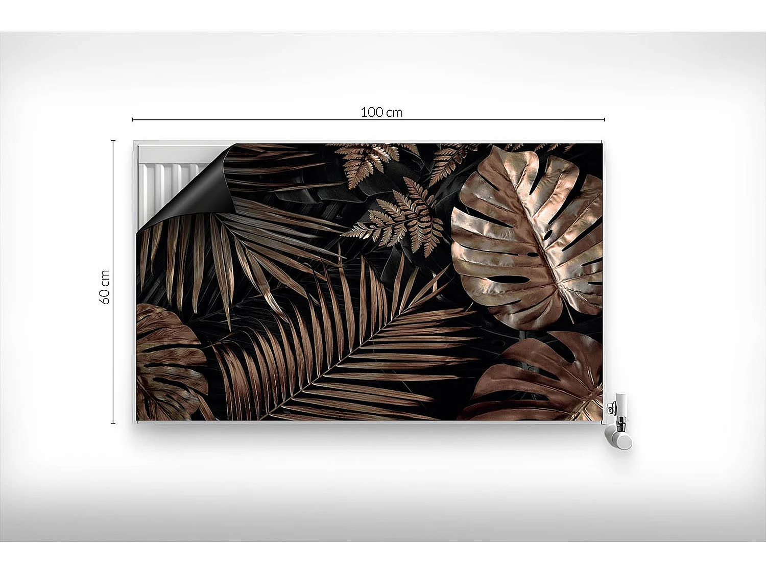 Tapis magnétique pour radiateur - Feuilles dorées - 100x60 cm