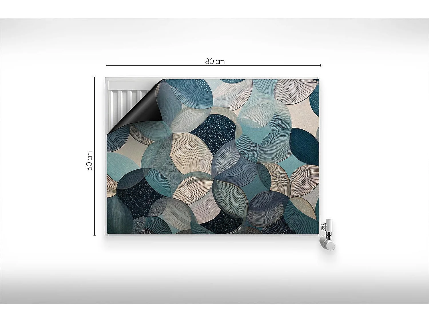 Magnetische mat voor radiator - Blauwe cirkels - 80x60 cm