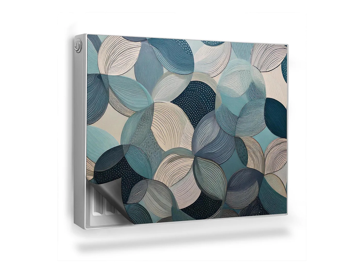 Tapis magnétique pour radiateur - Cercles bleus - 80x60 cm