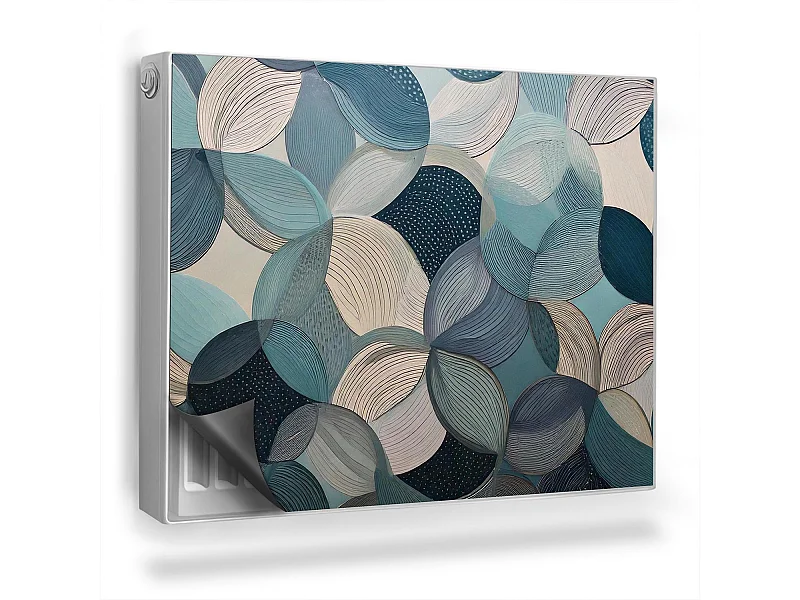 Magnetische Matte für Heizkörper - Blaue Kreise - 80x60 cm