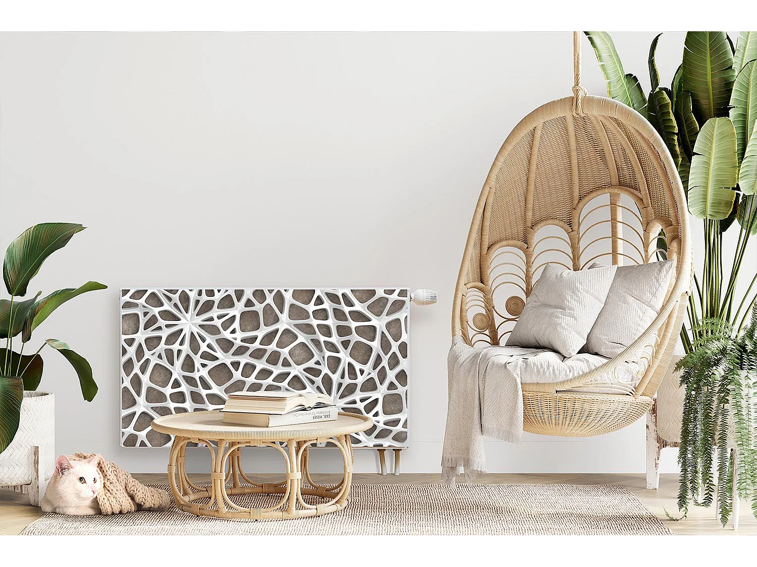 Magnetische Matte für Heizkörper - Spinnennetz - 100x60 cm