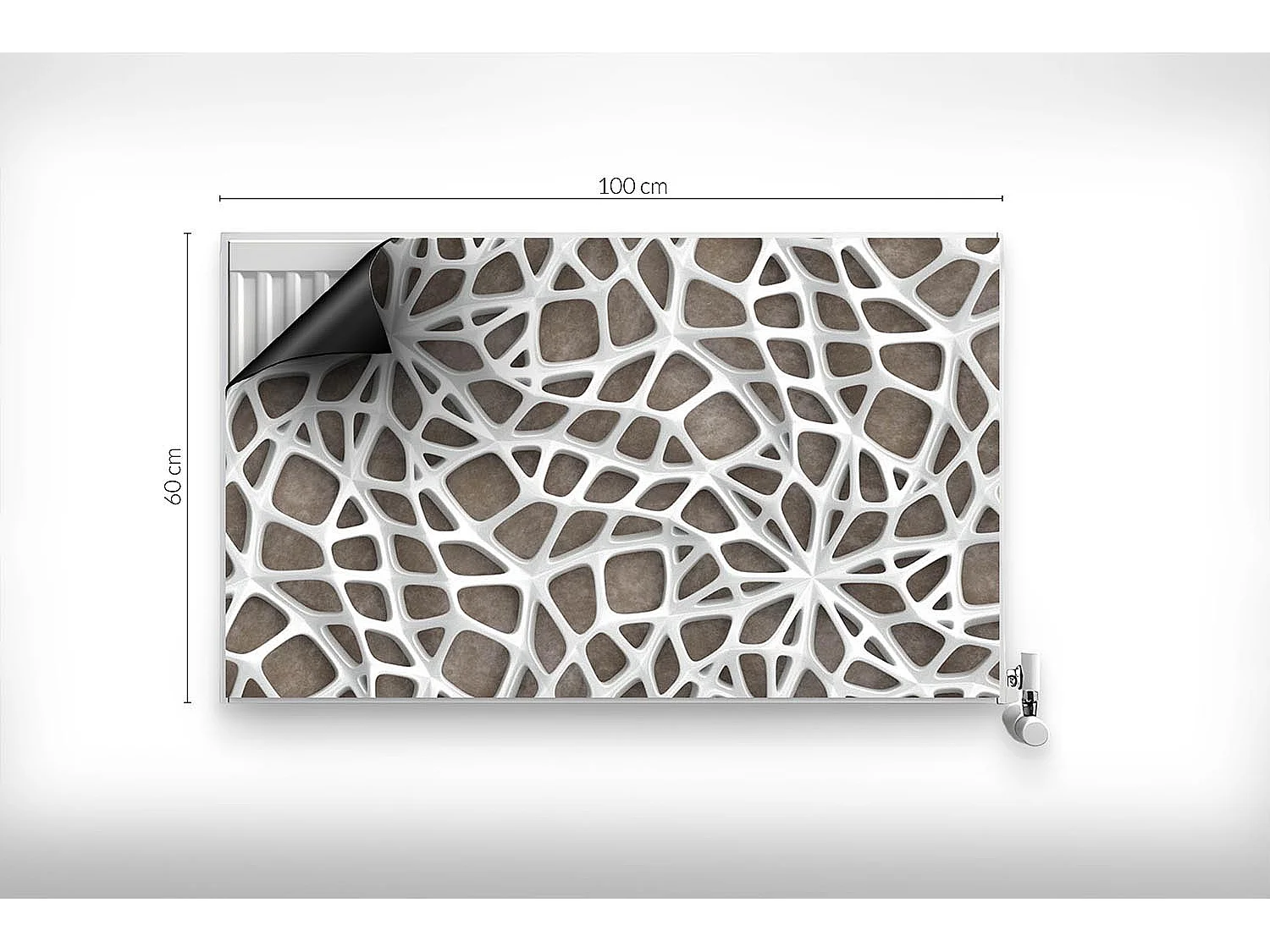 Tapis magnétique pour radiateur - Toile d'araignée - 100x60 cm