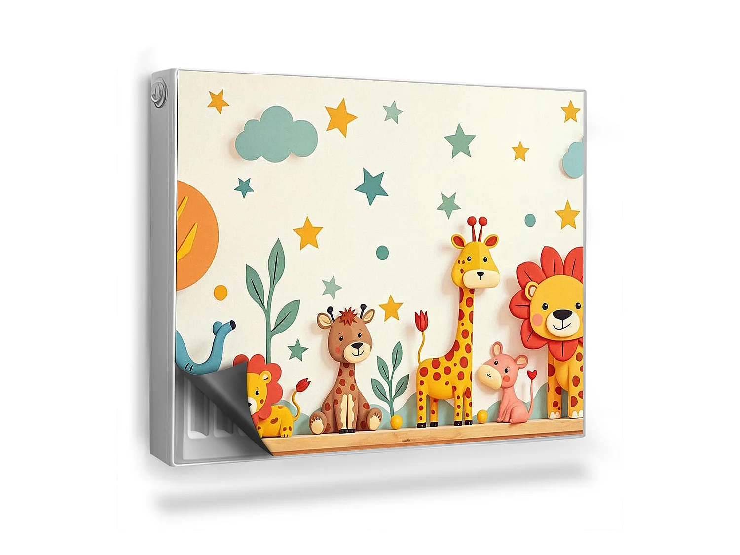 Tapis magnétique pour radiateur - Animaux pastels - 80x60 cm