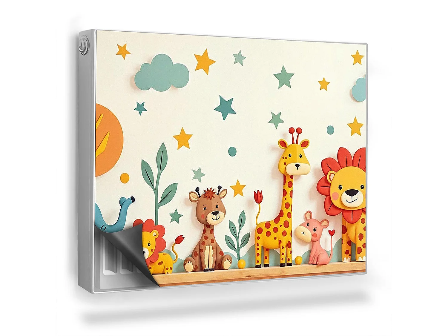 Tapis magnétique pour radiateur - Animaux pastels - 80x60 cm