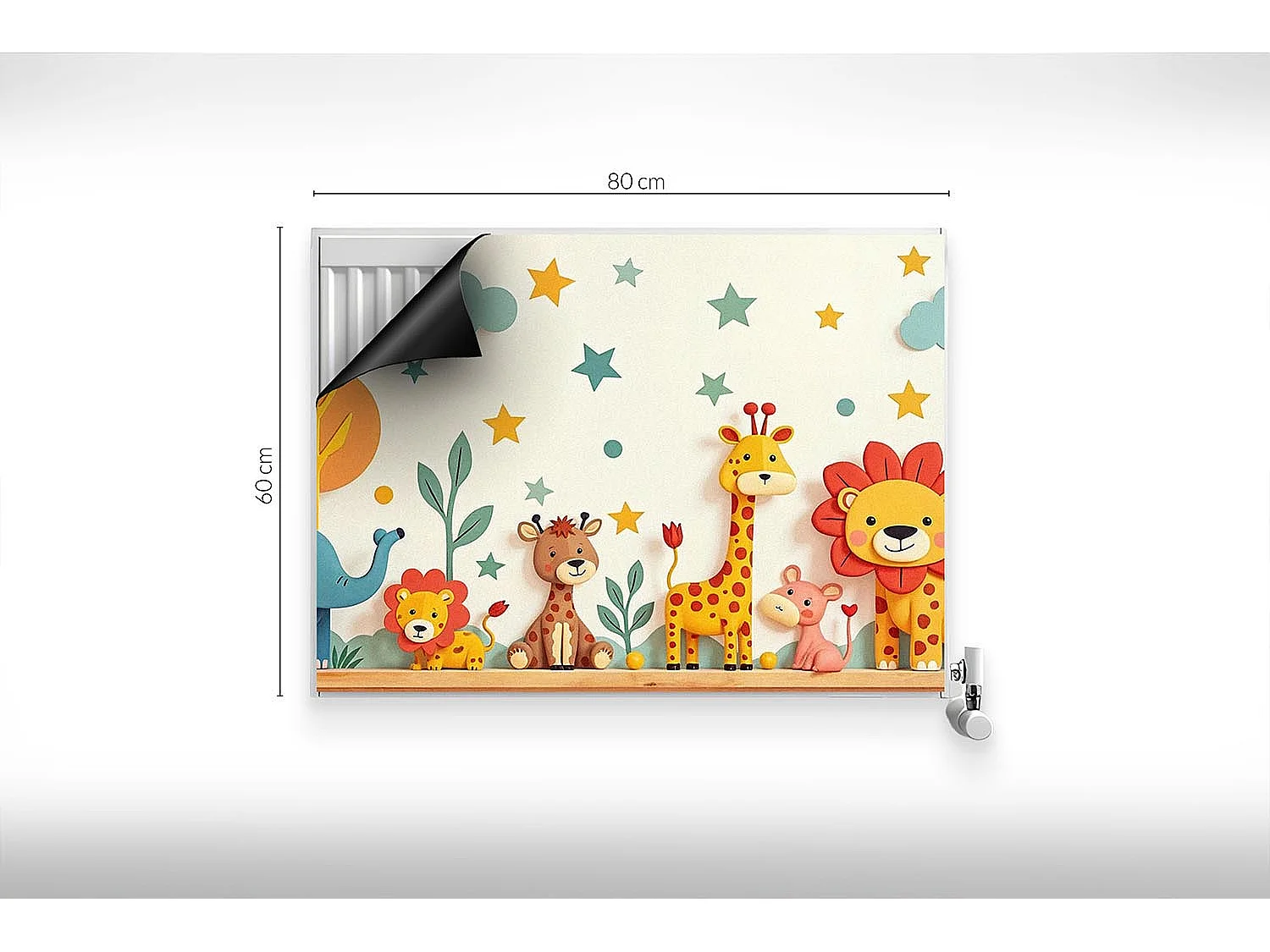 Tapis magnétique pour radiateur - Animaux pastels - 80x60 cm