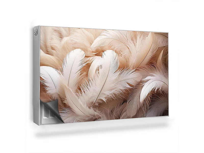 Magnetische mat voor radiator - Glanzende veren - 100x60 cm