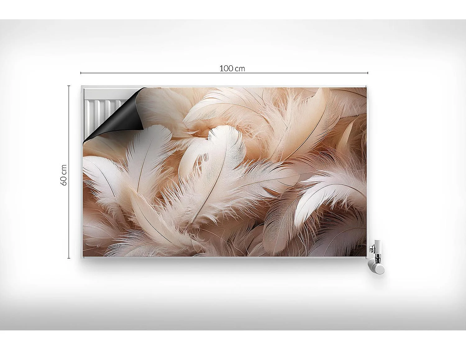 Tapis magnétique pour radiateur - Plumes brillantes - 100x60 cm