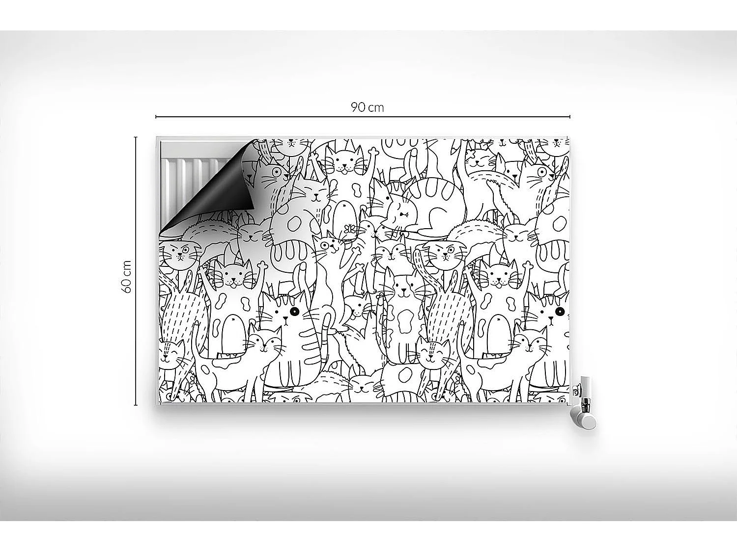 Tapis magnétique pour radiateur - Chats comiques - 90x60 cm