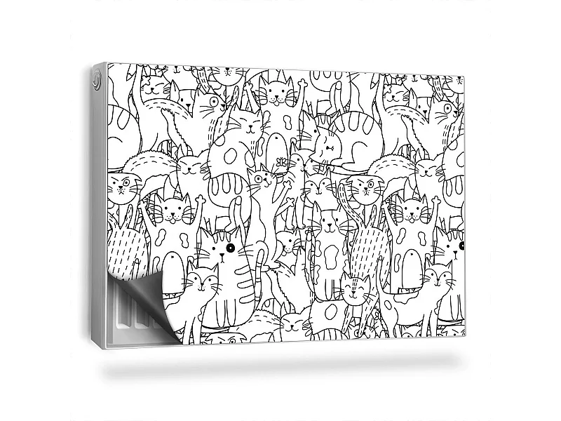 Magnetische mat voor radiator - Komische katten - 90x60 cm