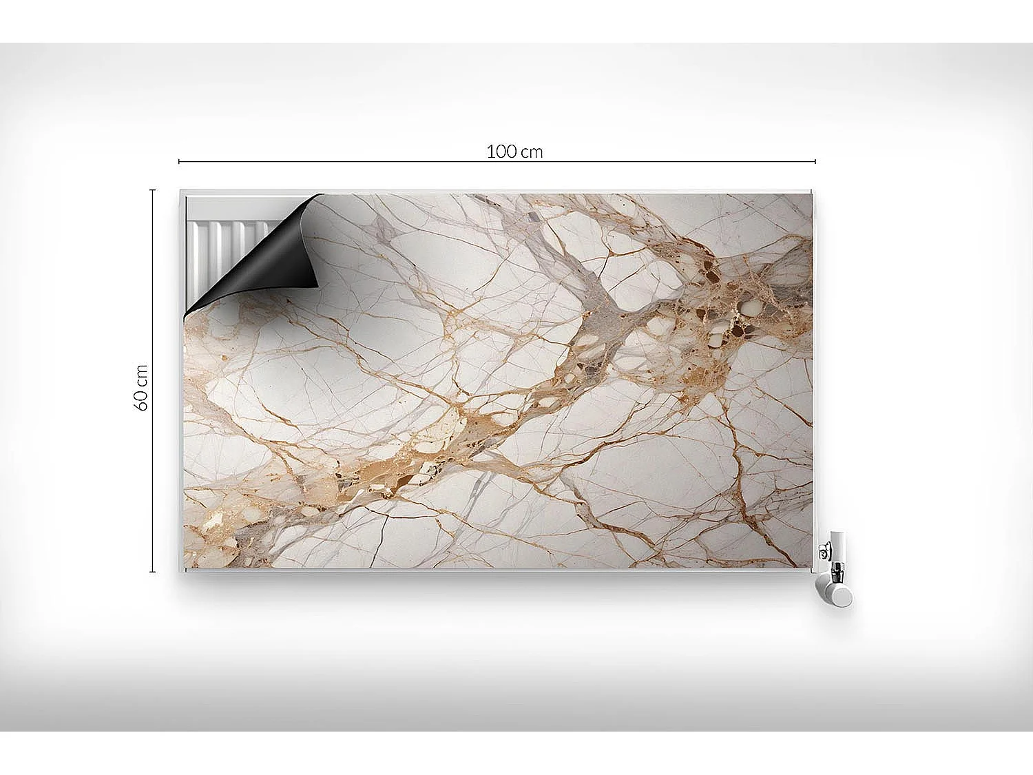 Tapis magnétique pour radiateur - Marbre - 100x60 cm