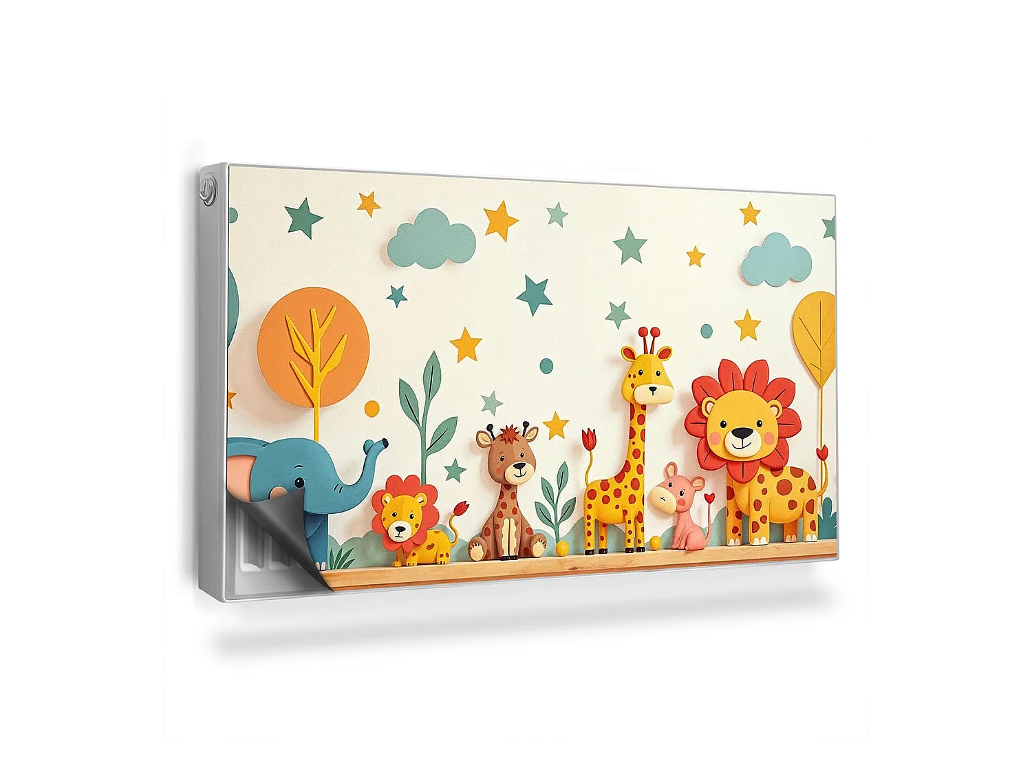 Tapis magnétique pour radiateur - Animaux pastels - 110x60 cm