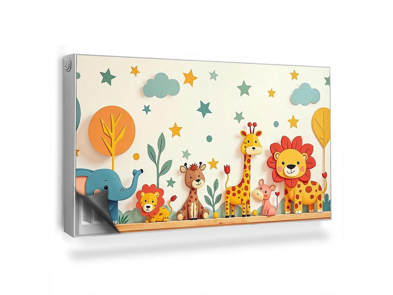 Tapis magnétique pour radiateur - Animaux pastels - 110x60 cm