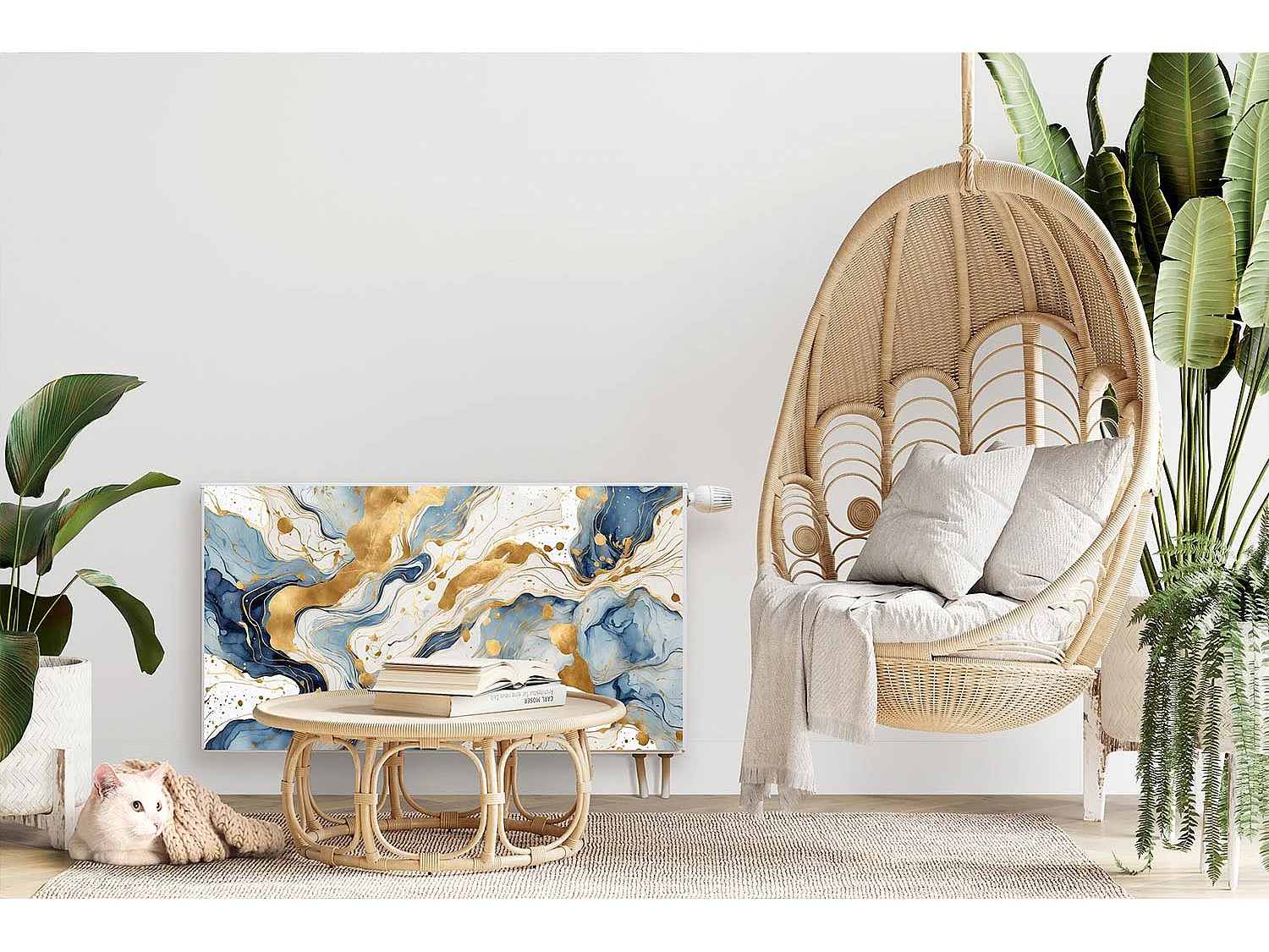 Tapis magnétique pour radiateur - Taches abstraites - 90x60 cm