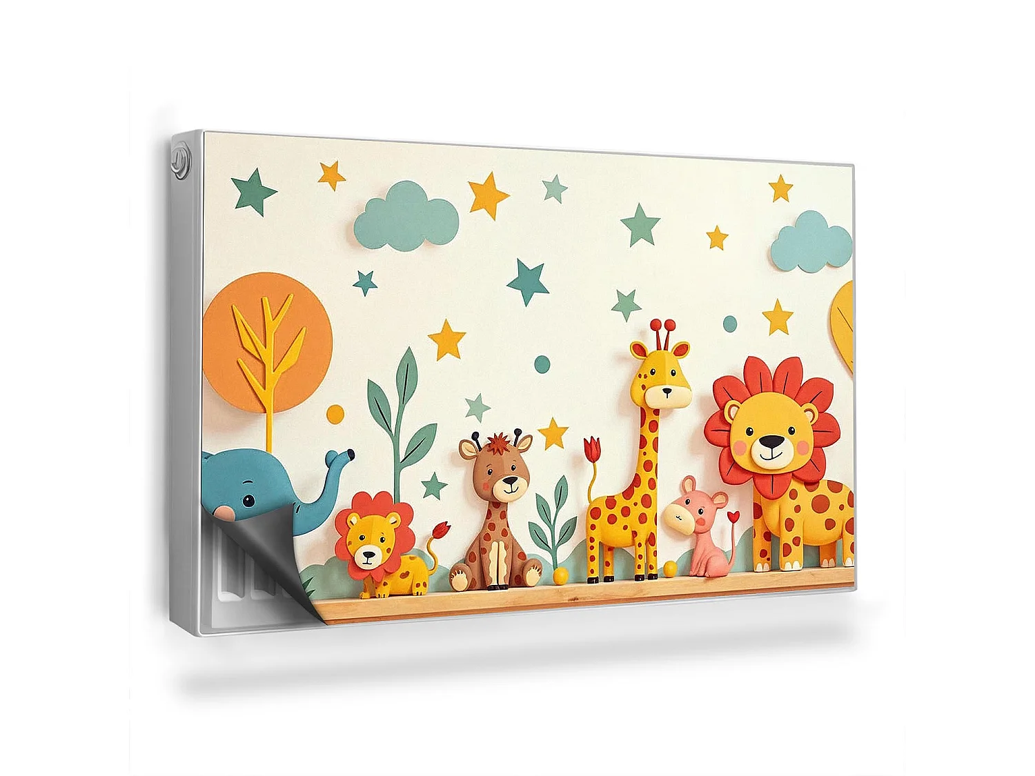 Magnetische mat voor radiator - Pasteldieren - 100x60 cm