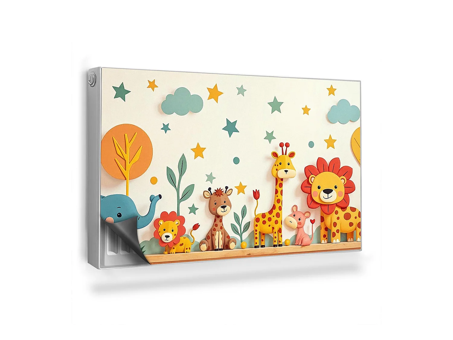 Tapis magnétique pour radiateur - Animaux pastels - 100x60 cm