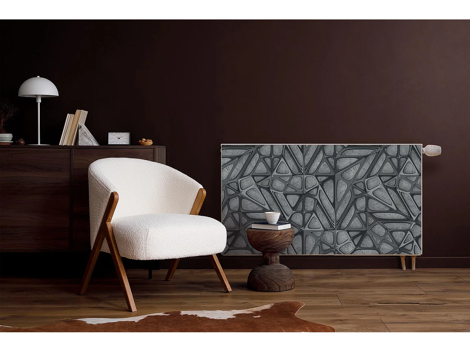 Magnetische Matte für Heizkörper - Metallische Abstraktion - 100x60 cm