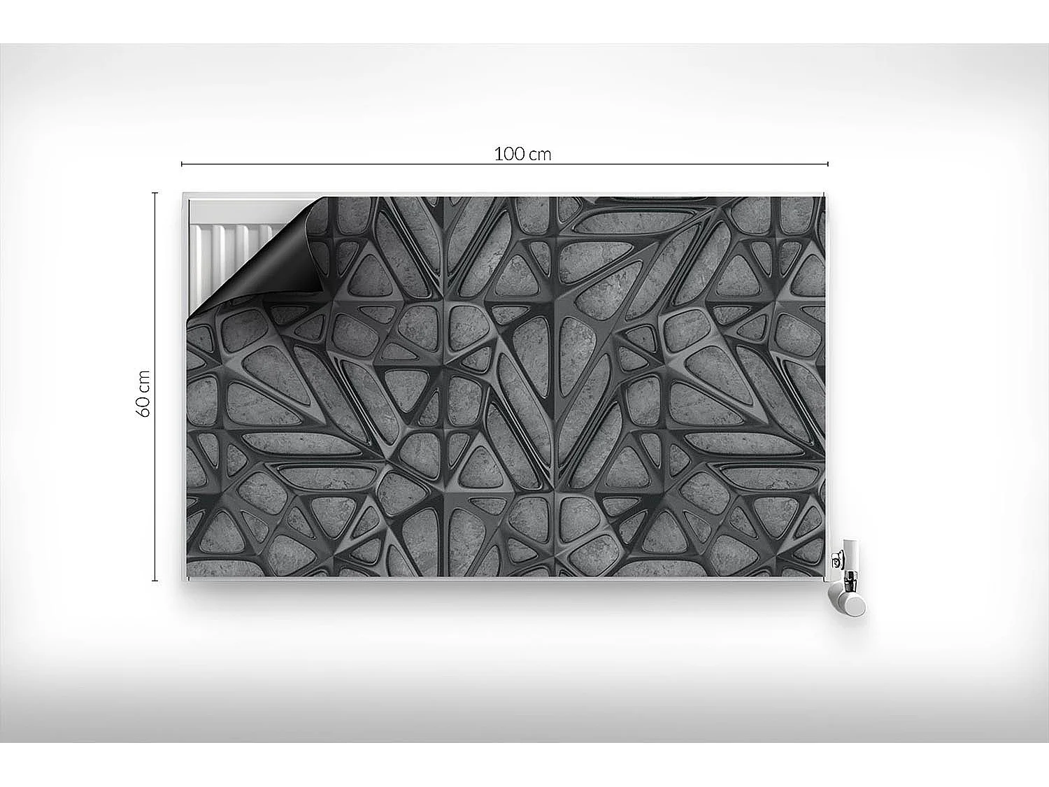 Tapis magnétique pour radiateur - Abstraction métallique - 100x60 cm