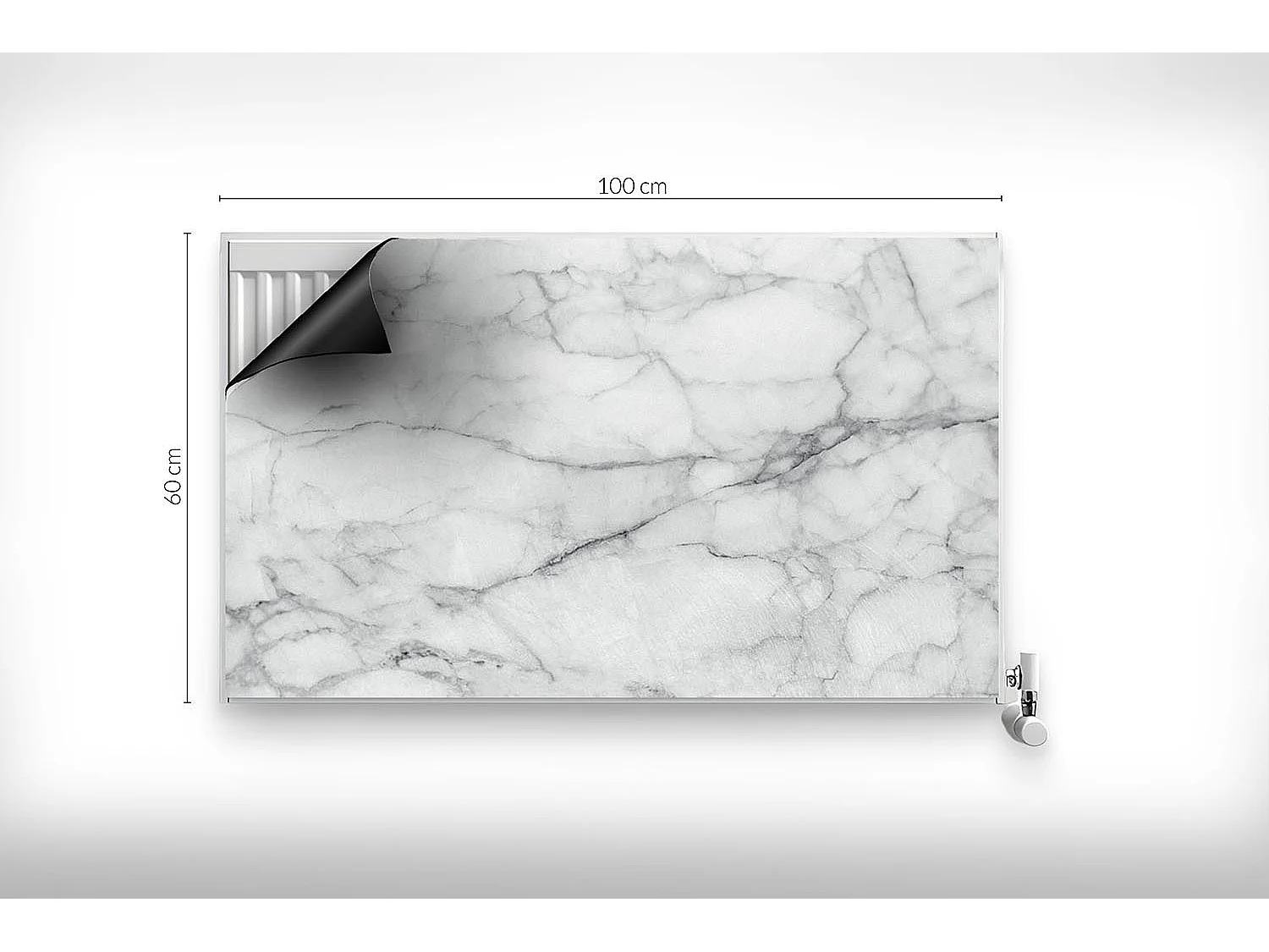 Magnetische mat voor radiator - Gebarsten marmer - 100x60 cm